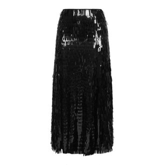 Self Portrait Midi Skirts, female, Black, Size: 2XS 165Msk Sequin Midi Skirt