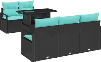 vidaXL Conjunto De Sof&aacute; De Jard&iacute;n 6 Uds. 5-n&uacute;mero De Plazas Vidaxl