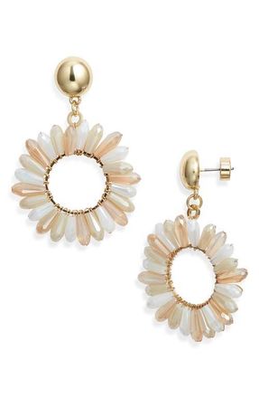 Nordstrom Petal Hoop Drop Earrings in Neutral- Gold at Nordstrom