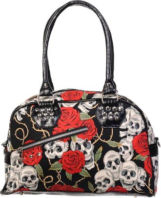 Banned Apparel Skulls and Roses Rockabilly Punk Shoulder Bag Handbag