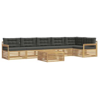 vidaXL Conjunto De Sof&aacute;s De Exterior 7 Pcs Blanco Y Antracita Vidaxl