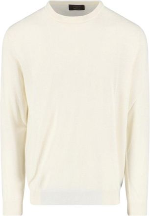 Zanone Minimalist White Sweater With Classic Crew Neckline