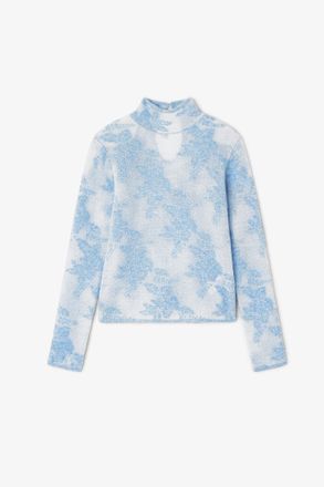 Ganni Blue Sheer Turtleneck