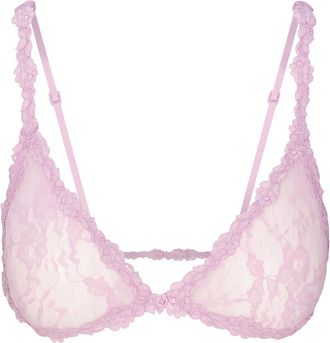 SKIMS Stretch-lace Triangle Bralette - Light Pink - L (UK16-18)