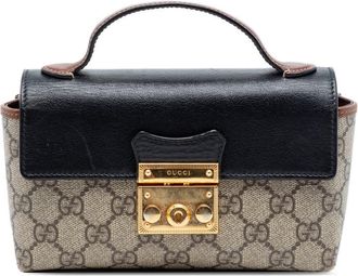 Gucci Pre-owned Gucci Mini GG Supreme Padlock Satchel Ladies USHE0MCTLBUF553D