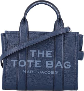 Marc Jacobs Navy Blue The Leather Small Tote