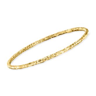 Ross-Simons Italian 22kt Gold Over Sterling Hammered Bangle Bracelet