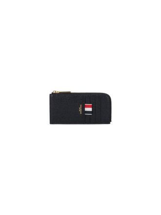 Thom Browne Logo Zip Wallet - Black