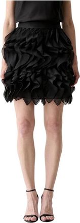 Karl Lagerfeld Ruffled Mini Skirt - Dames - Korte rokken - Zwart - S - Polyester - Rokken