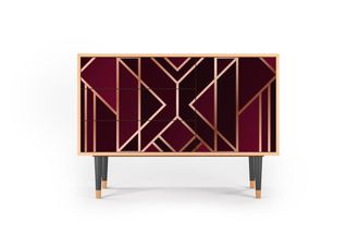 StoryZ Aparador burdeos 3 cajones y 1 puerta L 115 cm