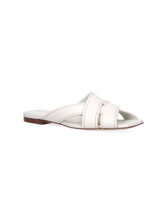 Tod's Crossover Leather Slide Sandal - White