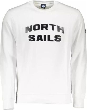North Sails Elegante witte trui met ronde hals - Heren - Sweatshirts - Wit - S - Katoen - Hoodies & sweatvesten