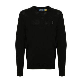 Polo Ralph Lauren Round-neck Knitwear, male, Black, Size: XL Round-neck Knitwear