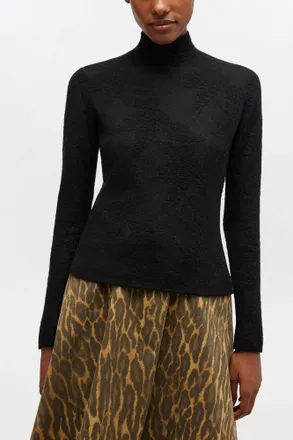Ganni Black Sheer Turtleneck