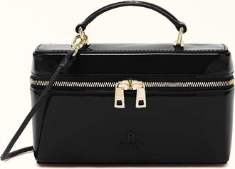 Furla Camelia Borsa Mini Nero Nero Pelle Verniciata Donna