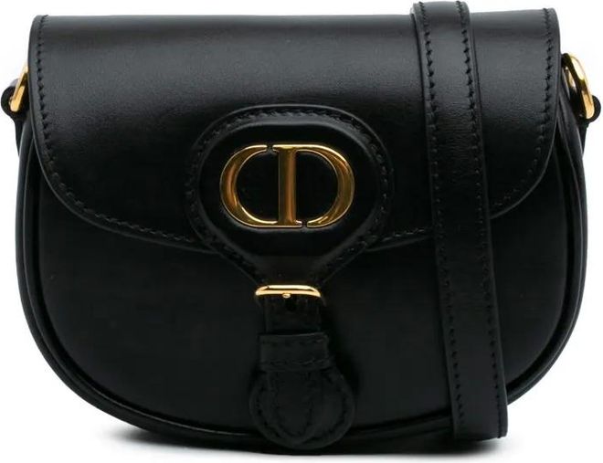 Borsa a tracolla Micro Bobby in pelle di vitello 2021-2024 - Nero