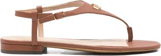 Lauren Ralph Lauren Sandali in pelle con fibbia - Marrone