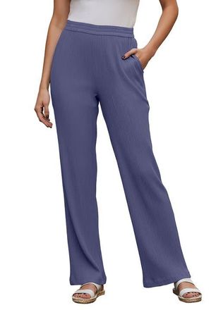 Jessica London Wide Leg Gauze Pant in Deep Dusk at Nordstrom, Size 20