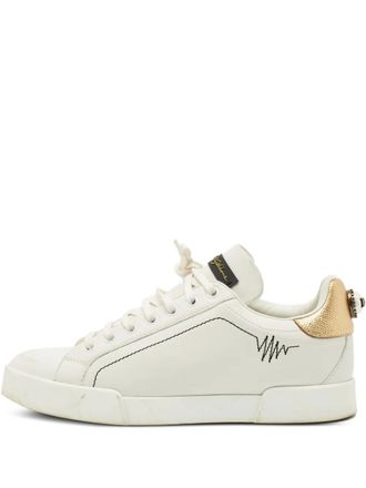 Dolce & Gabbana Portofino leather sneakers - White