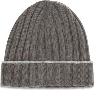 Brunello Cucinelli Mens Bicolor Cashmere Beanie Accessory