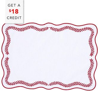 Vietri Vietri Set Of 4 Tessuti Rectangular Placemats With Red Ivy With $18 Credit