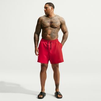 Nike Mens Swim Contend Essential 7 Brief-Lined Volley Short (Big & Tall) in Red | NESSG591-614