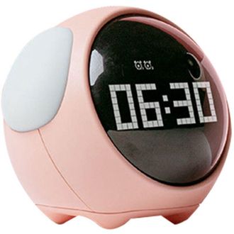 OEM Reloj Multifuncional Con Forma De Perro, Despertador Digital Led, Luz Nocturna Activada Por Voz, Rosa -crezuo