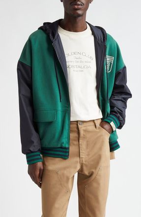 Golden Goose Gender Inclusive Reversible Full Zip Hoodie in Hunter Green/Sky Captain at Nordstrom, Size X-Large