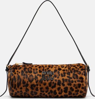 Miu Miu Leopard-print calf hair shoulder bag