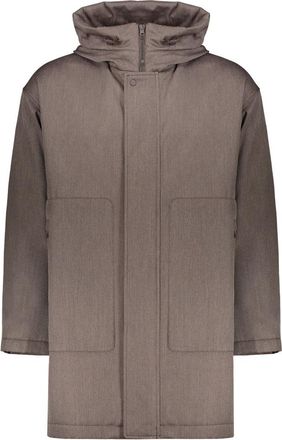 Herno Donsjack met capuchon en rits - Heren - Mantel - Bruin - L - Wol - Jassen