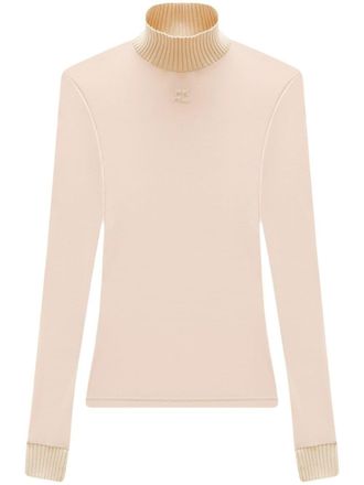 Courrèges Reedition second-skin top - women - Elastane/Cupro/Cotton/Polyamide - S - Neutrals