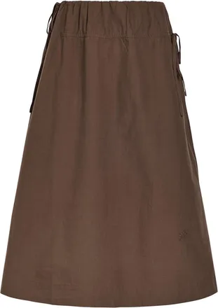 Damson Madder Caspia Cotton-poplin Midi Skirt - Brown - 10 (UK10 / S)