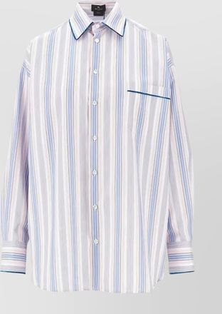 Etro long sleeve striped shirt with chest pocket