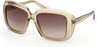 Guess Square Zonnebrillen - Dames - Zonnebrillen - Beige - 55 MM - Accessoires