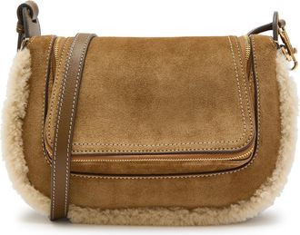 Anya Hindmarch Vere Small Shearling-trimmed Suede Cross-body bag - Brown - One Size