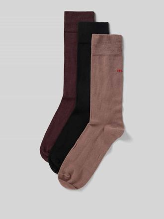 HUGO BOSS Socken aus Baumwoll-Mix im 3er-Pack in Aubergine, Größe 39-42