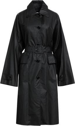Maison Margiela Coated Effect Overcoat for Women in Black with Belt Loops
