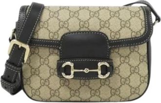 Gucci Pre-owned Cross Body Bags, female, Beige, Size: ONE SIZE Pre-owned Vintage Coated Canvas Shoulder Bag