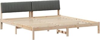 vidaXL Estructura De Cama Negro Y Gris Oscuro 200 X 200 Cm Vidaxl