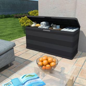 Berkfield Home Garden Storage Box Black 117x45x56 cm | Size: 117 x 45 x 56 cm