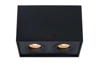 Lucide Foco de techo de aluminio 2xGU10, negro