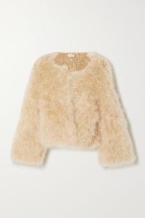 Dries Van Noten Feathered Wool-jersey Jacket - Rosa