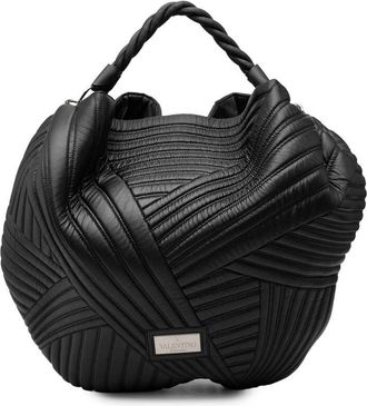 Valentino Pre-owned Valentino Leather Braided Stitch Hobo 29EUZ8IW43SH4GM2