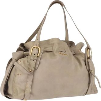 Miu Miu Pre-owned Tote Bag - Dames - Vintage Schoudertas - Beige - ONE Size - Leer - Vintage