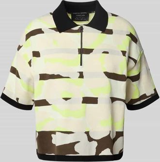 Marc Cain Strickshirt mit Umlegekragen in Khaki, Größe 34