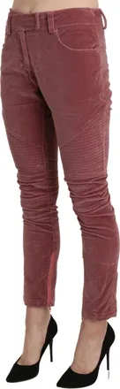 Ermanno Scervino Red Mid Waist Skinny Cotton Womens Pants