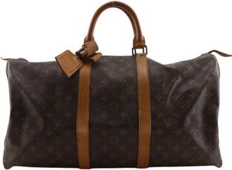Louis Vuitton Pre-owned Canvas Weekendtas - unisex - Vintage Weekendtas - Bruin - ONE Size - Vintage