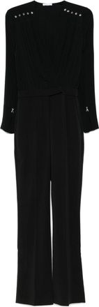 Patrizia Pepe wrap-design jumpsuit - women - Viscose/Polyester/Elastane - 40 - Black
