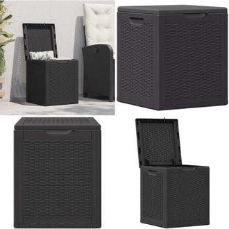 vidaXL Baule da Giardino 90 L Nero in Rattan PP - Cassa da giardino - Contenitore da giardino