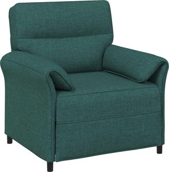 vidaXL Sof&aacute; De Una Plaza Verde Oscuro 88 X 83 X 95 Cm Tela Vidaxl